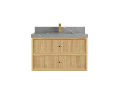 Sonoma Reeded Floating Teak 36 in. W x 22 in. D Center Sink Bathroom Vanity - photo 18