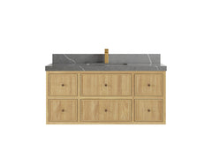 Sonoma Reeded Floating Teak 48 in. W x 22 in. D Single Sink Bathroom Vanity - photo 18