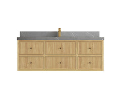 Sonoma Reeded Floating Teak 60 in. W x 22 in. D Single Sink Bathroom Vanity - photo 18