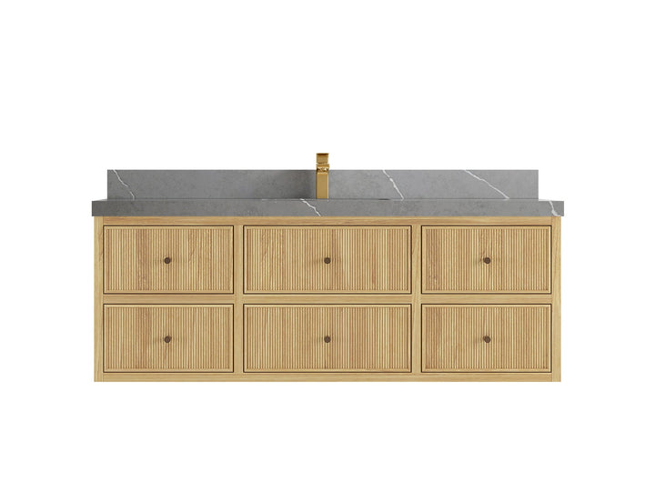 Sonoma Floating Teak 60 in. W x 22 in. D Single Sink Bathroom Vanity - photo 18