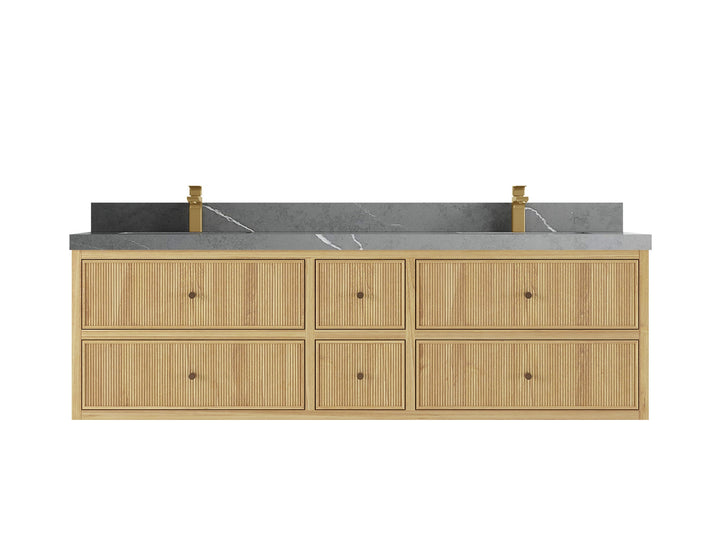 Sonoma Floating Teak 72 in. W x 22 in. D Double Sink Bathroom Vanity - photo 18