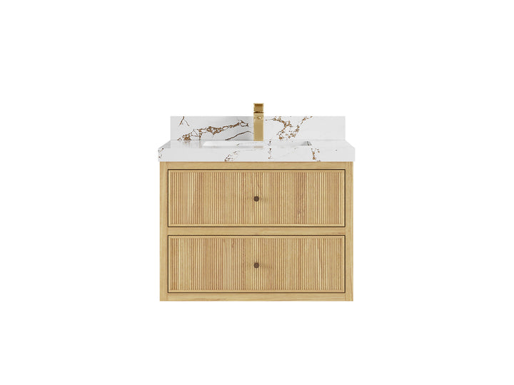 Sonoma Floating Teak 30 in. W x 22 in. D Single Sink Bathroom Vanity - photo 19