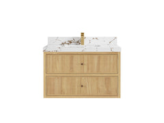 Sonoma Reeded Floating Teak 36 in. W x 22 in. D Center Sink Bathroom Vanity - photo 19