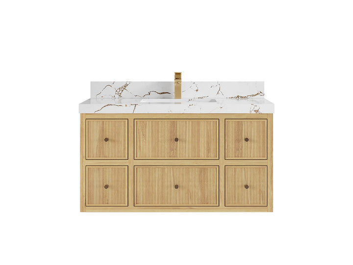Sonoma Floating Teak 42 in. W x 22 in. D Single Sink Bathroom Vanity - photo 19