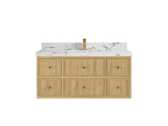 Sonoma Reeded Floating Teak 48 in. W x 22 in. D Single Sink Bathroom Vanity - photo 19