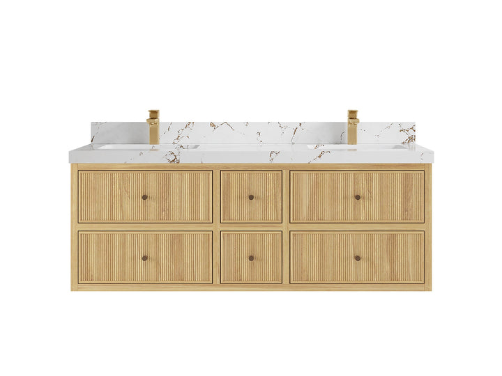 Sonoma Floating Teak 60 in. W x 22 in. D Double Sink Bathroom Vanity - photo 19