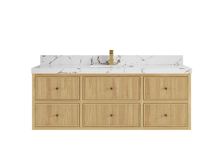 Sonoma Floating Teak 60 in. W x 22 in. D Single Sink Bathroom Vanity - photo 19