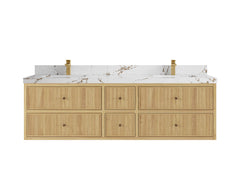 Sonoma Reeded Floating Teak 72 in. W x 22 in. D Double Sink Bathroom Vanity - photo 19