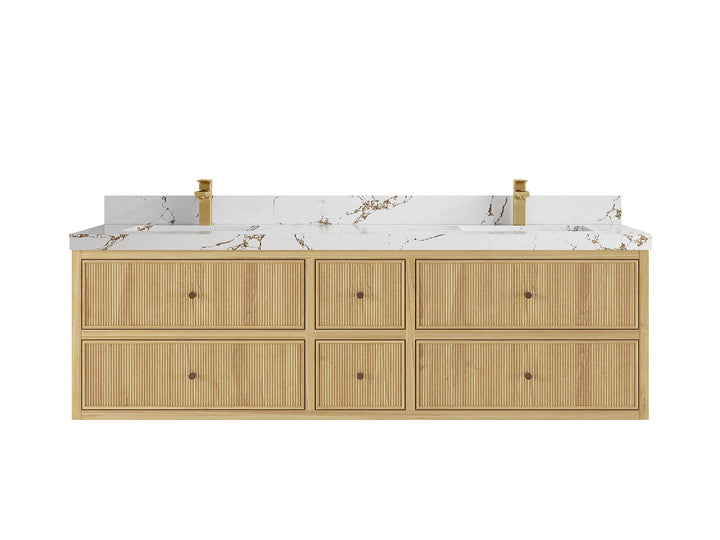 Sonoma Floating Teak 72 in. W x 22 in. D Double Sink Bathroom Vanity - photo 19