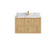 Sonoma Reeded Floating Teak 36 in. W x 22 in. D Center Sink Bathroom Vanity - photo 20