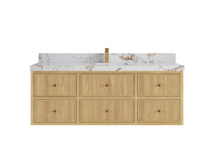 Sonoma Reeded Floating Teak 60 in. W x 22 in. D Single Sink Bathroom Vanity - photo 20