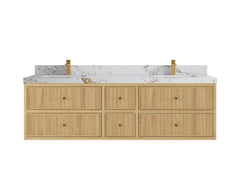 Sonoma Reeded Floating Teak 72 in. W x 22 in. D Double Sink Bathroom Vanity - photo 20