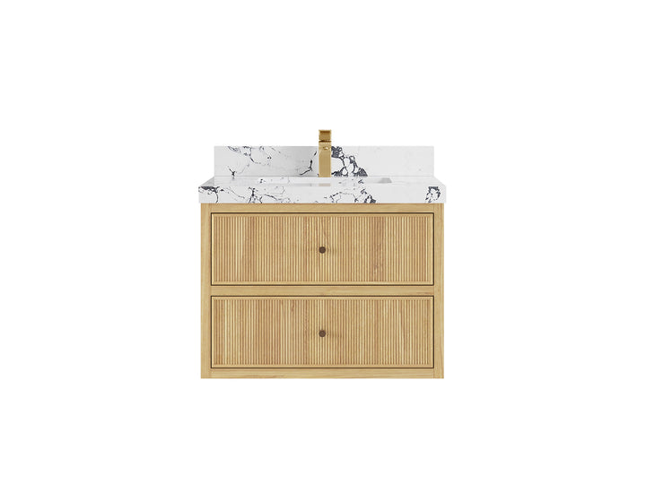 Sonoma Floating Teak 30 in. W x 22 in. D Single Sink Bathroom Vanity - photo 21