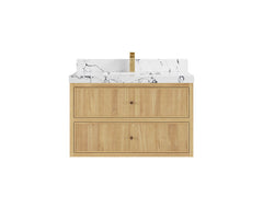 Sonoma Reeded Floating Teak 36 in. W x 22 in. D Center Sink Bathroom Vanity - photo 21