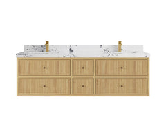 Sonoma Reeded Floating Teak 72 in. W x 22 in. D Double Sink Bathroom Vanity - photo 21