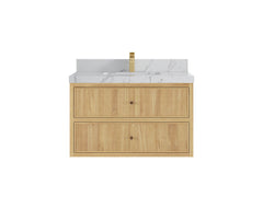 Sonoma Reeded Floating Teak 36 in. W x 22 in. D Center Sink Bathroom Vanity - photo 22