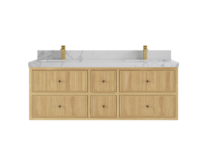 Sonoma Floating Teak 60 in. W x 22 in. D Double Sink Bathroom Vanity - photo 22