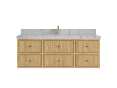 Sonoma Reeded Floating Teak 60 in. W x 22 in. D Single Sink Bathroom Vanity - photo 22