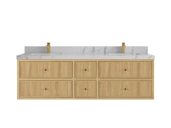 Sonoma Floating Teak 72 in. W x 22 in. D Double Sink Bathroom Vanity - photo 22