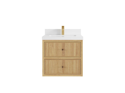 Sonoma Floating Teak 24 in. W x 22 in. D Single Sink Bathroom Vanity