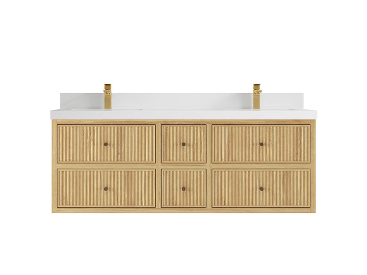 Sonoma Floating Teak 60 in. W x 22 in. D Double Sink Bathroom Vanity - photo 23