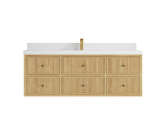 Sonoma Reeded Floating Teak 60 in. W x 22 in. D Single Sink Bathroom Vanity - photo 23