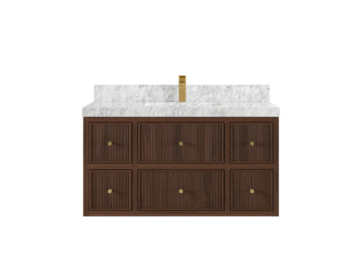 Sonoma Floating Teak 42 in. W x 22 in. D Single Sink Bathroom Vanity - photo 12