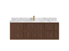 Sonoma Reeded Floating Teak 60 in. W x 22 in. D Single Sink Bathroom Vanity - photo 12