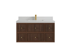 Sonoma Reeded Floating Teak 42 in. W x 22 in. D Single Sink Bathroom Vanity - photo 13