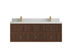 Sonoma Reeded Floating Teak 60 in. W x 22 in. D Double Sink Bathroom Vanity - photo 13