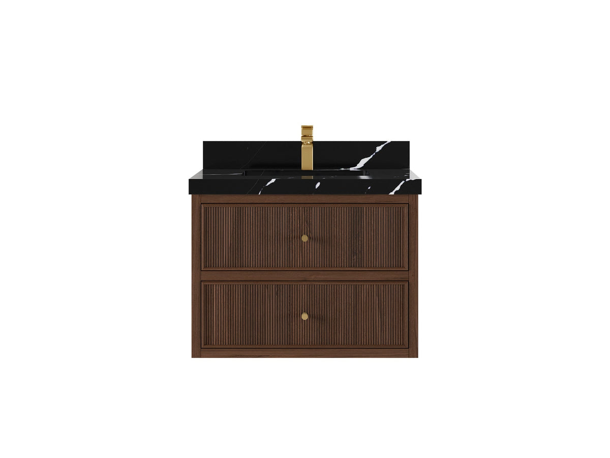 Sonoma Floating Teak 30 in. W x 22 in. D Single Sink Bathroom Vanity