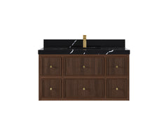 Sonoma Reeded Floating Teak 42 in. W x 22 in. D Single Sink Bathroom Vanity - photo 6