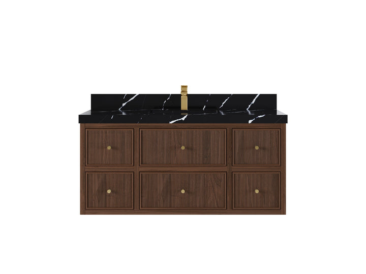 Sonoma Floating Teak 48 in. W x 22 in. D Single Sink Bathroom Vanity - photo 6