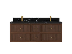 Sonoma Reeded Floating Teak 60 in. W x 22 in. D Double Sink Bathroom Vanity - photo 6