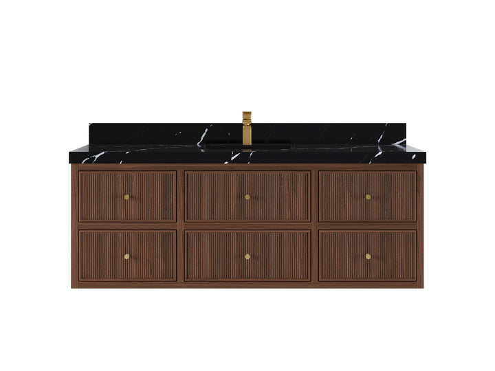 Sonoma Floating Teak 60 in. W x 22 in. D Single Sink Bathroom Vanity - photo 6