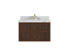Sonoma Reeded Floating Teak 36 in. W x 22 in. D Center Sink Bathroom Vanity - photo 7