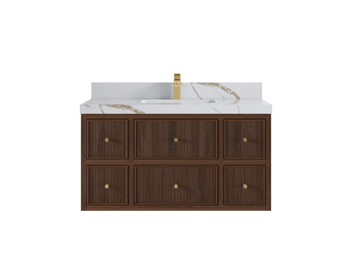Sonoma Floating Teak 42 in. W x 22 in. D Single Sink Bathroom Vanity - photo 7