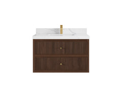 Sonoma Reeded Floating Teak 36 in. W x 22 in. D Center Sink Bathroom Vanity - photo 8
