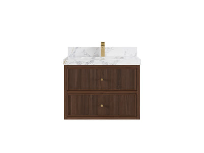 Sonoma Floating Teak 30 in. W x 22 in. D Single Sink Bathroom Vanity