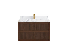 Sonoma Reeded Floating Teak 36 in. W x 22 in. D Center Sink Bathroom Vanity - photo 10