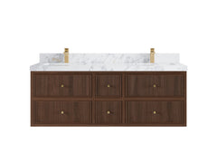 Sonoma Reeded Floating Teak 60 in. W x 22 in. D Double Sink Bathroom Vanity - photo 10