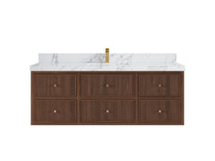 Sonoma Reeded Floating Teak 60 in. W x 22 in. D Single Sink Bathroom Vanity - photo 10
