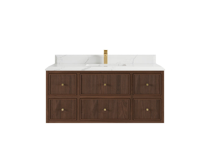 Sonoma Floating Teak 48 in. W x 22 in. D Single Sink Bathroom Vanity - photo 14