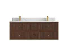 Sonoma Reeded Floating Teak 60 in. W x 22 in. D Double Sink Bathroom Vanity - photo 14