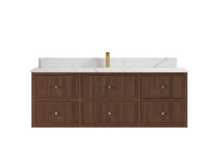 Sonoma Reeded Floating Teak 60 in. W x 22 in. D Single Sink Bathroom Vanity - photo 14