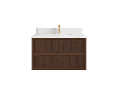 Sonoma Reeded Floating Teak 36 in. W x 22 in. D Center Sink Bathroom Vanity - photo 15
