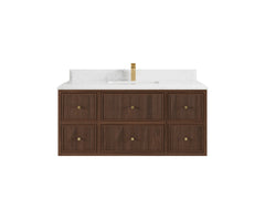 Sonoma Reeded Floating Teak 48 in. W x 22 in. D Single Sink Bathroom Vanity - photo 15