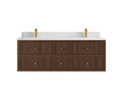 Sonoma Reeded Floating Teak 60 in. W x 22 in. D Double Sink Bathroom Vanity - photo 15