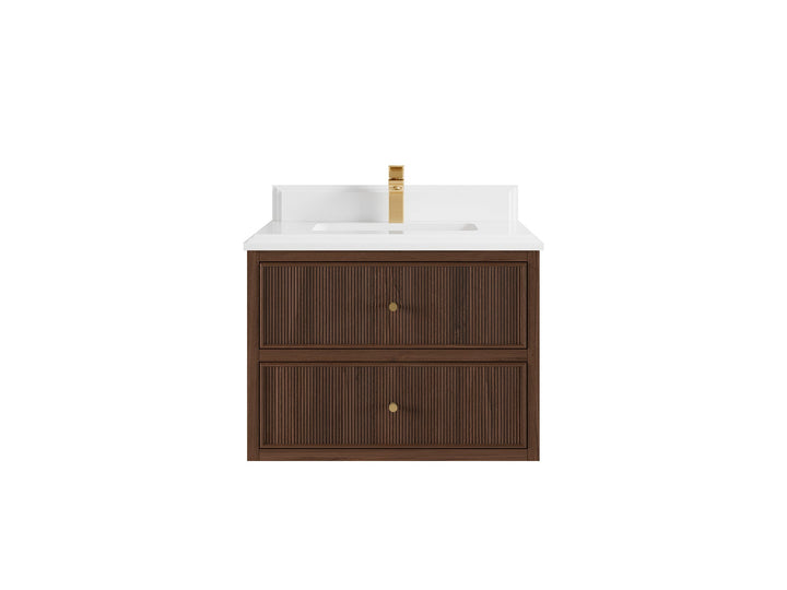 Sonoma Floating Teak 30 in. W x 22 in. D Single Sink Bathroom Vanity - photo 16