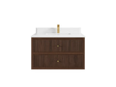 Sonoma Reeded Floating Teak 36 in. W x 22 in. D Center Sink Bathroom Vanity - photo 16